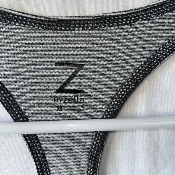 Z by Zella Gray Striped Racerback Tank Top- Women Medium - Picture 4 of 6